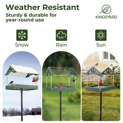 Show full view: Kingsyard Adjustable Platform Outdoor Wild Bird Feeder, Green slide 7 of 8