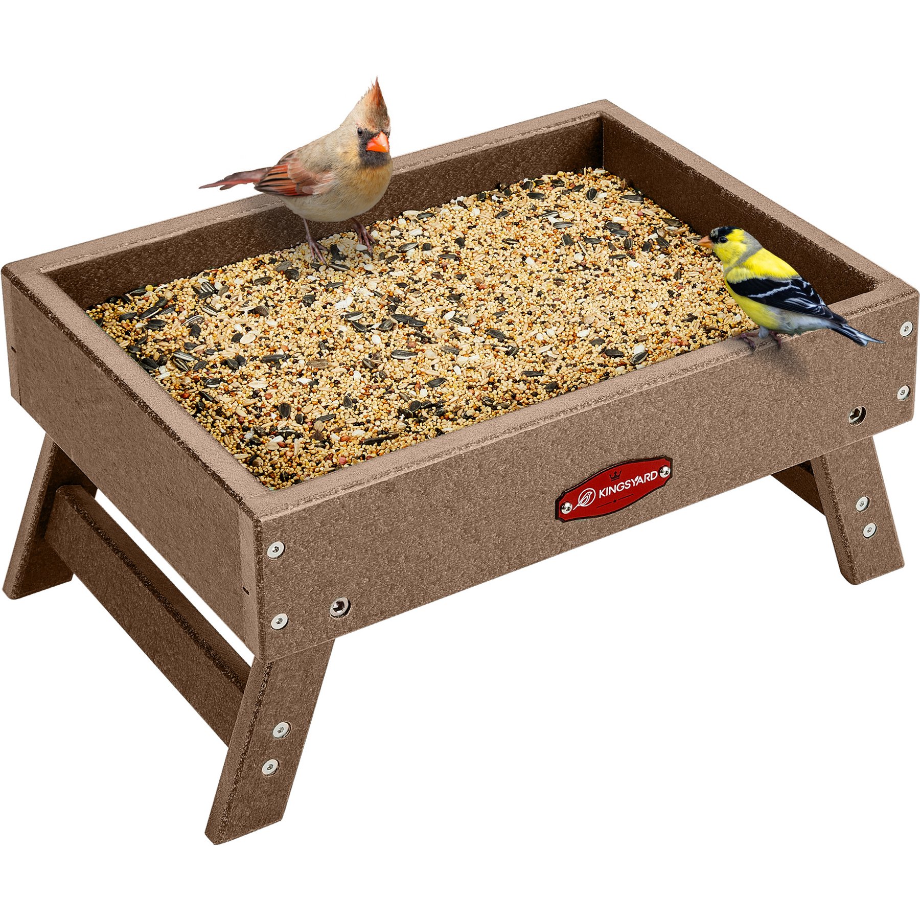 Kingsyard Ground Wild Bird Feeder, Brown