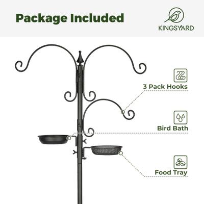 Show full view: Kingsyard 85-in Wild Bird Feeder Pole with 5-Prong Base, Black slide 4 of 7