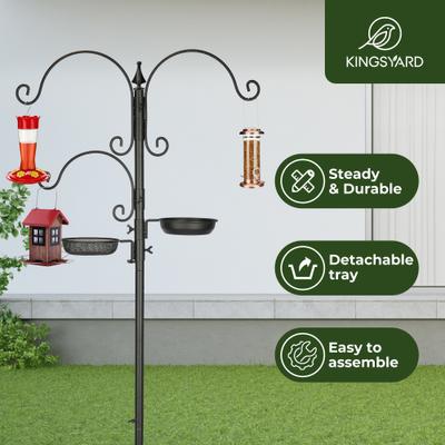Show full view: Kingsyard 85-in Wild Bird Feeder Pole with 5-Prong Base, Black slide 5 of 7