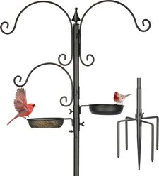 Kingsyard 85-in Wild Bird Feeder Pole with 5-Prong Base, Black