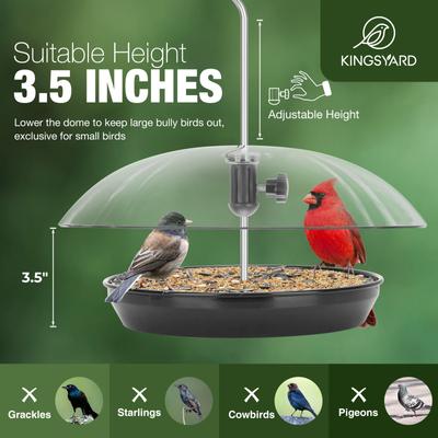 Show full view: Kingsyard Adjustable Platform Outdoor Hanging Wild Bird Feeder, Black slide 7 of 8