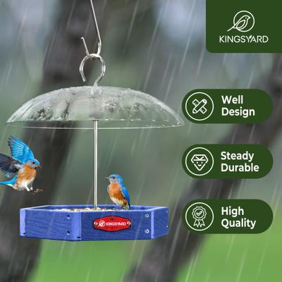 Show full view: Kingsyard Adjustable Dome Platform Hanging Outdoor Wild Bird Feeder, Green slide 6 of 9