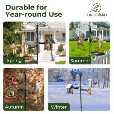 Show full view: Kingsyard 85-in Wild Bird Feeder Pole with 5-Prong Base, Black slide 6 of 7
