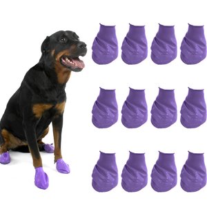 Pawz Waterproof Dog Boots, 12 count, Purple, Large