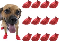 Pawz Waterproof Dog Boots, 12 count, Red, Small