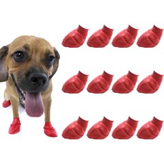 Pawz Waterproof Dog Boots, 12 count, Red, Small