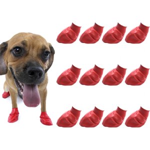 Pawz Waterproof Dog Boots, 12 count, Red, Small
