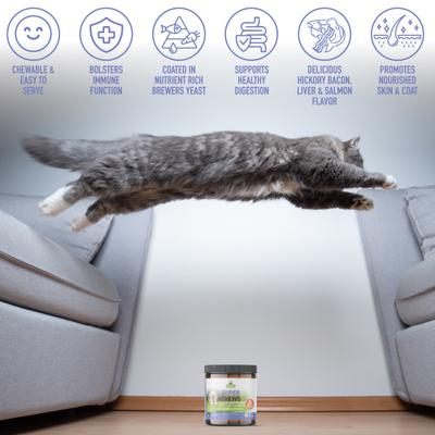 Show full view: Strawfield Pets Super Chews with Probiotics, Lysine, Salmon Oil & Catnip Soft Chews Cat Supplement, 120 count slide 8 of 10