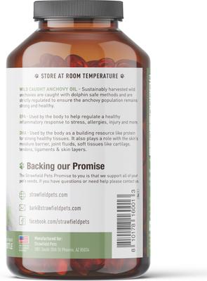 Show full view: Strawfield Pets Omega-3 Soft Gels Supplement for Dogs & Cats, 250 count slide 9 of 10