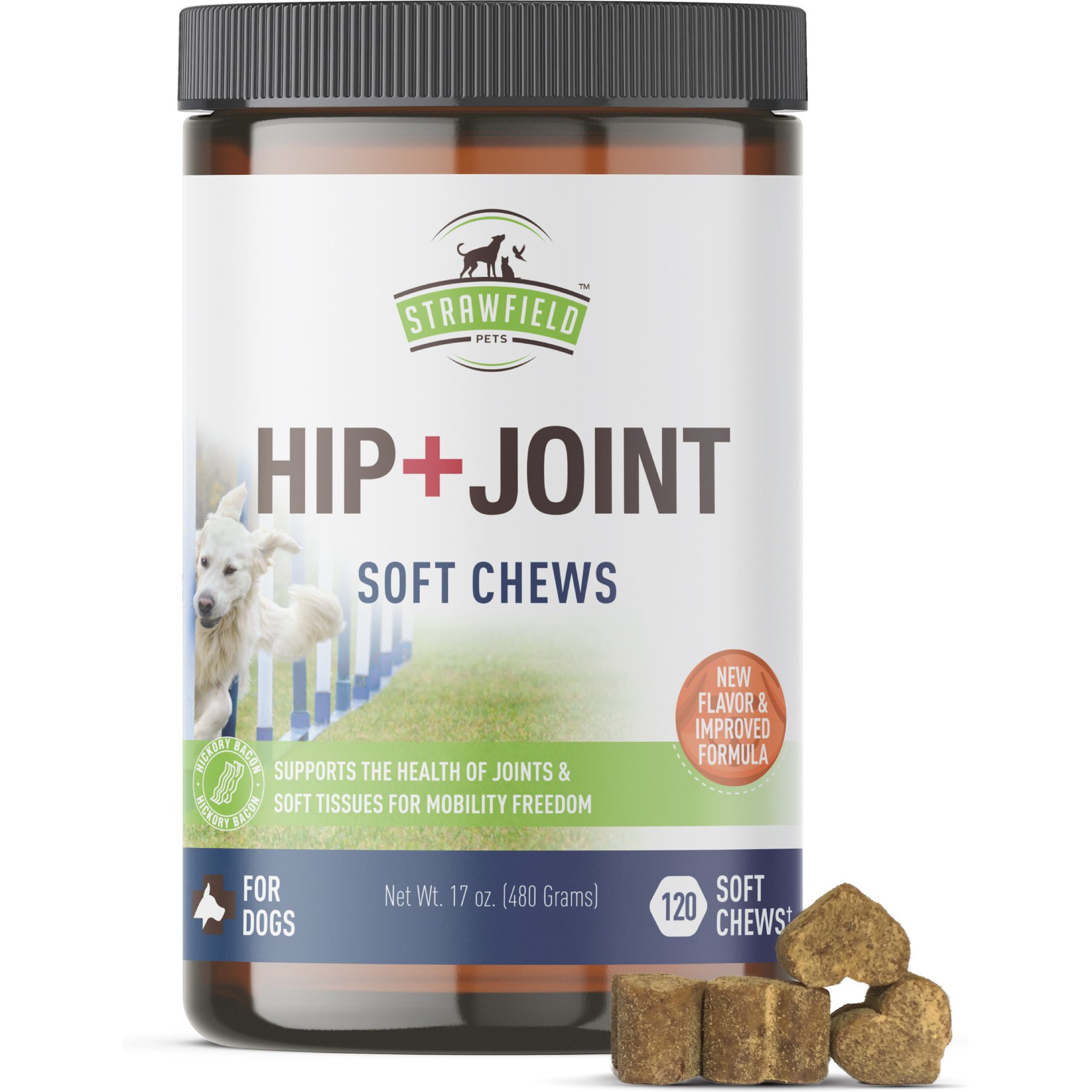 Strawfield Pets Hip + Joint Chews Grain-Free Dog Supplement, 120 count