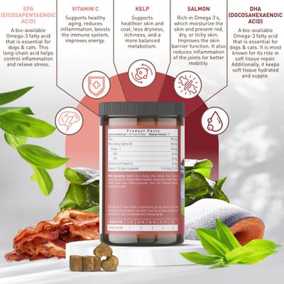 Show full view: Strawfield Pets Wild Alaskan Salmon Chews Grain-Free Dog Supplement, 120 count slide 3 of 11