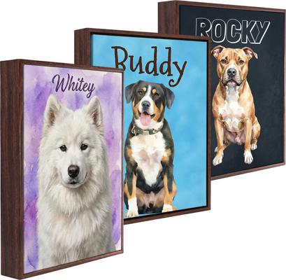 Show full view: PawFurEver Custom Watercolor Style Pet Portrait, 12 x 18 inch slide 2 of 8