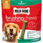 Milk-Bone Fresh Breath Brushing Chews Large Mint Flavor Daily Dental Large Dog Treats, 18 count
