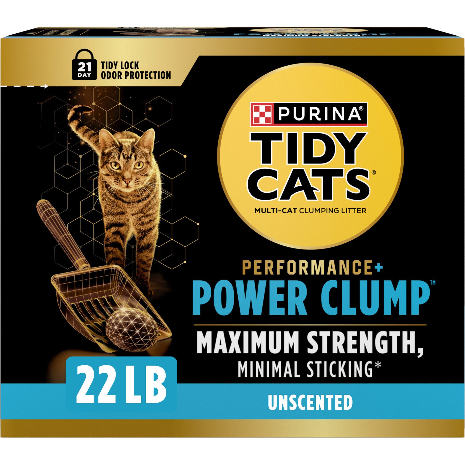 Tidy Cats Performance Plus Power Clump Unscented Multi Clumping Cat Litter, 22-lb box