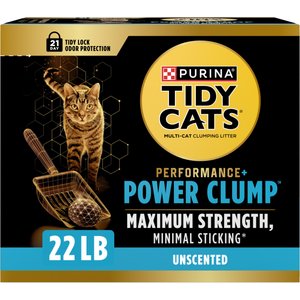 Tidy Cats Performance Plus Power Clump Unscented Multi Clumping Cat Litter, 22-lb box