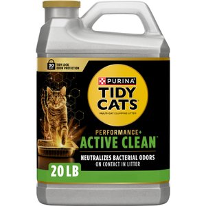 Tidy Cats Performance Plus Active Clean Scented Clumping Multi Cat Litter, 20-lb jug, case of 2