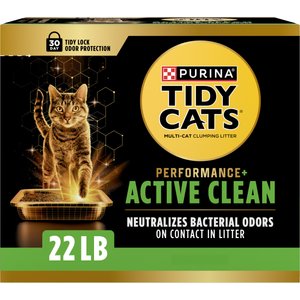 Tidy Cats Performance+ Active Clean Scented Low Tracking Clay Cat Litter, 22-lb box