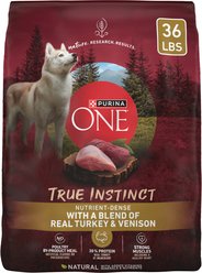 Purina ONE True Instinct Natural High Protein with Real Turkey & Venison Dry Dog Food, 36-lb bag