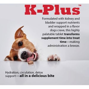 K-Plus Potassium Citrate Plus Supports Bladder Health Cranberry Chewable Tablets for Dogs, 100 count