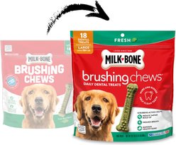 Milk-Bone Fresh Breath Brushing Chews Large Mint Flavor Daily Dental Large Dog Treats, 36 count slide 2 of 8