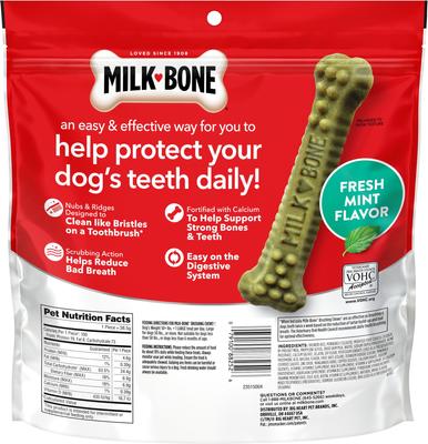 Show full view: Milk-Bone Fresh Breath Brushing Chews Large Mint Flavor Daily Dental Large Dog Treats, 18 count slide 4 of 10
