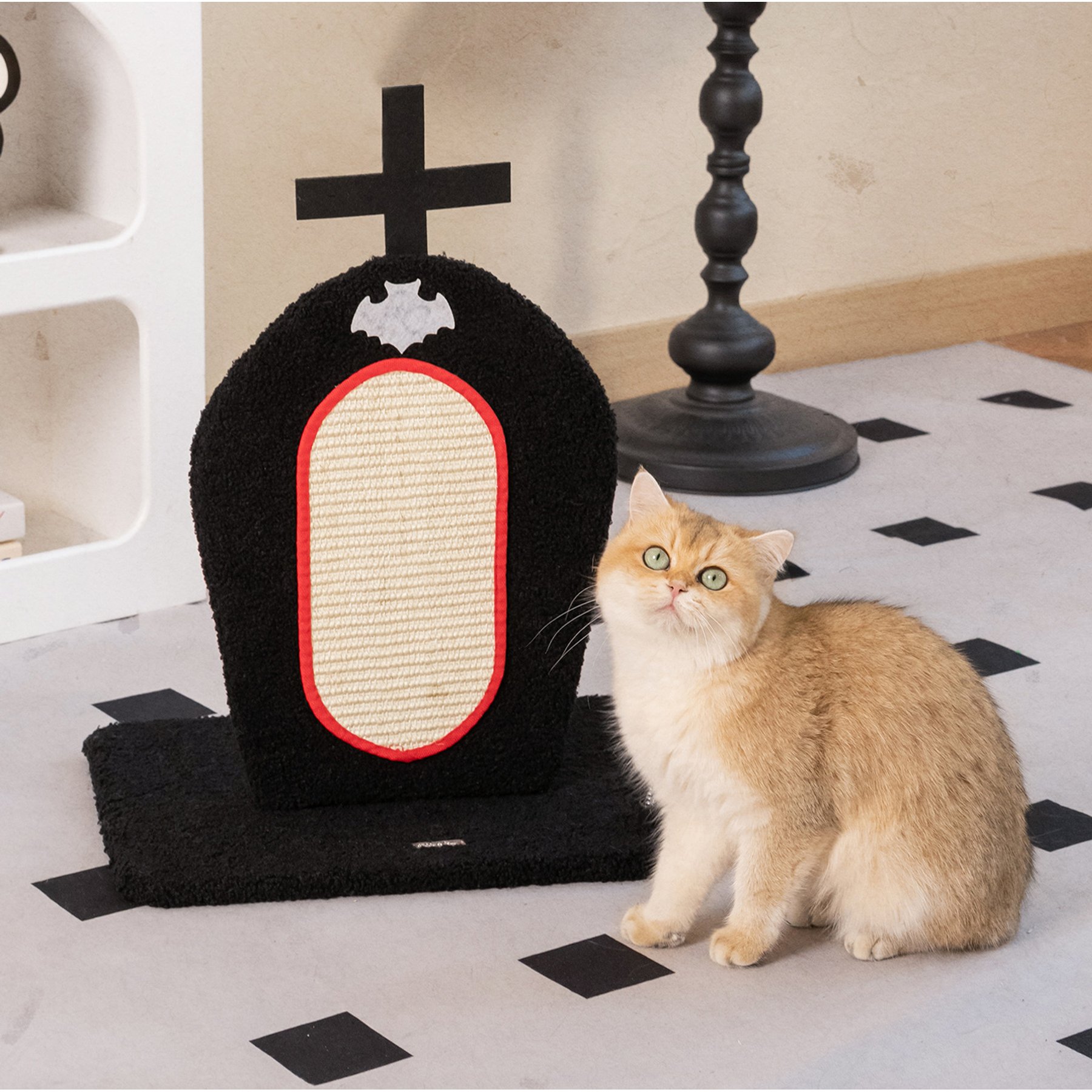 Happy & Polly Tombstone Design Gothic-Style Cat Scratch & Play Toy