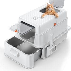 Discontinued - PTLOM Stainless Steel High Sided Corner Cat Litter Box, 22 x  16.5 x 14.5-in - Chewy.com