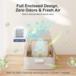 JOEJOY Enclosed Stainless Steel Unique Slide Out Drawer Design Cat Litter Box with Scoop, 25.20-in, Silver Gray slide 2 of 8