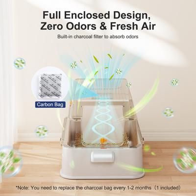 Show full view: JOEJOY Enclosed Stainless Steel Unique Slide Out Drawer Design Cat Litter Box with Scoop, 25.20-in, Silver Gray slide 5 of 10