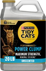 Tidy Cats Performance Plus Power Clump Unscented Multi Clumping Cat Litter, 20-lb jug, case of 2