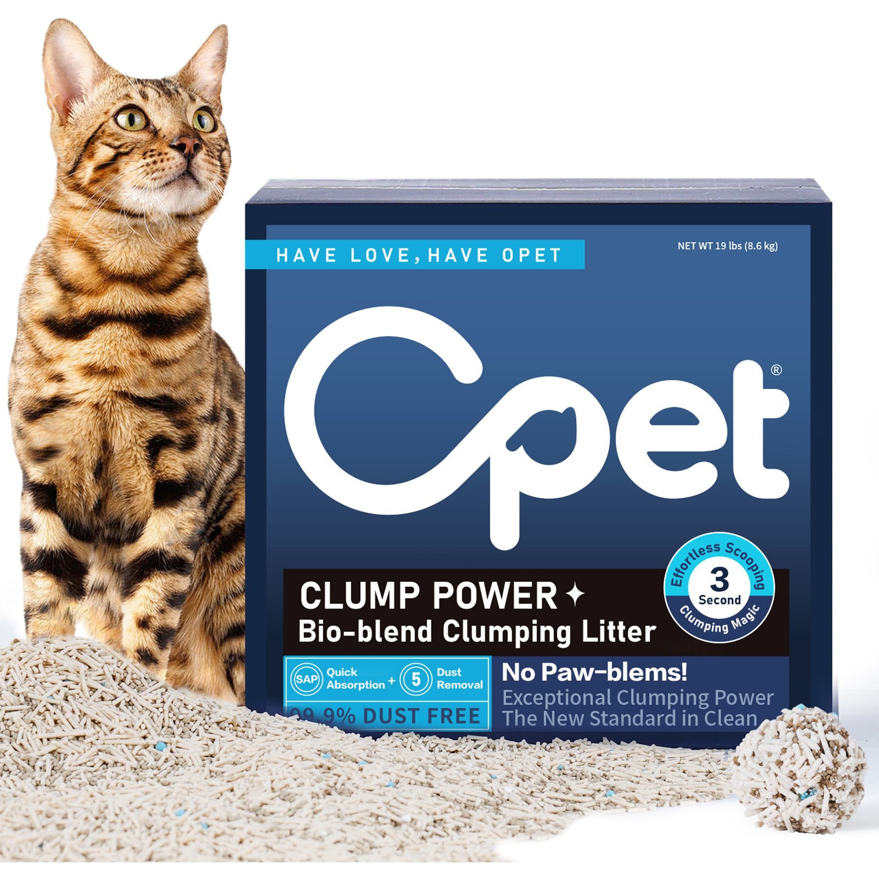 Opet Mixed Tofu Milk Dust-Free Cat Litter, 13 x 13 x 6.5-in