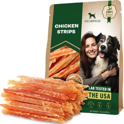 Beloved Pets Natural Pet Dried Snacks Chicken Strips & Meat Sticks Human Grade Rawhide Free & Grain-Free Jerky Dog Treats, 10.6-oz bag