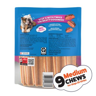 Show full view: Purina Busy Stufd Meaty Middle with Real Beef Rawhide-Free Adult Dog Treats, 9 count slide 3 of 9