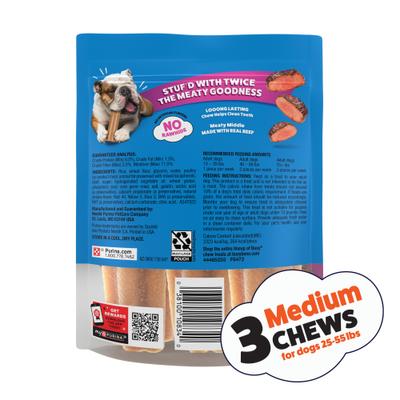 Show full view: Purina Busy Stufd Meaty Middle with Real Beef Rawhide-Free Adult Dog Treats, 3 count slide 3 of 9