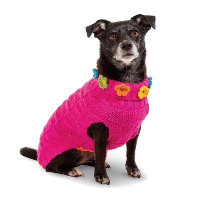 Show full view: Up Country Floral Basket Dog Sweater, Pink, Small slide 2 of 5