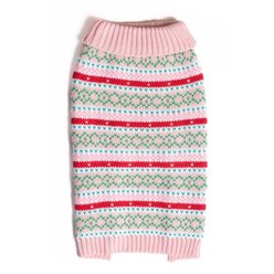 Up Country Fair Isle Dog Sweater, Pink, Medium