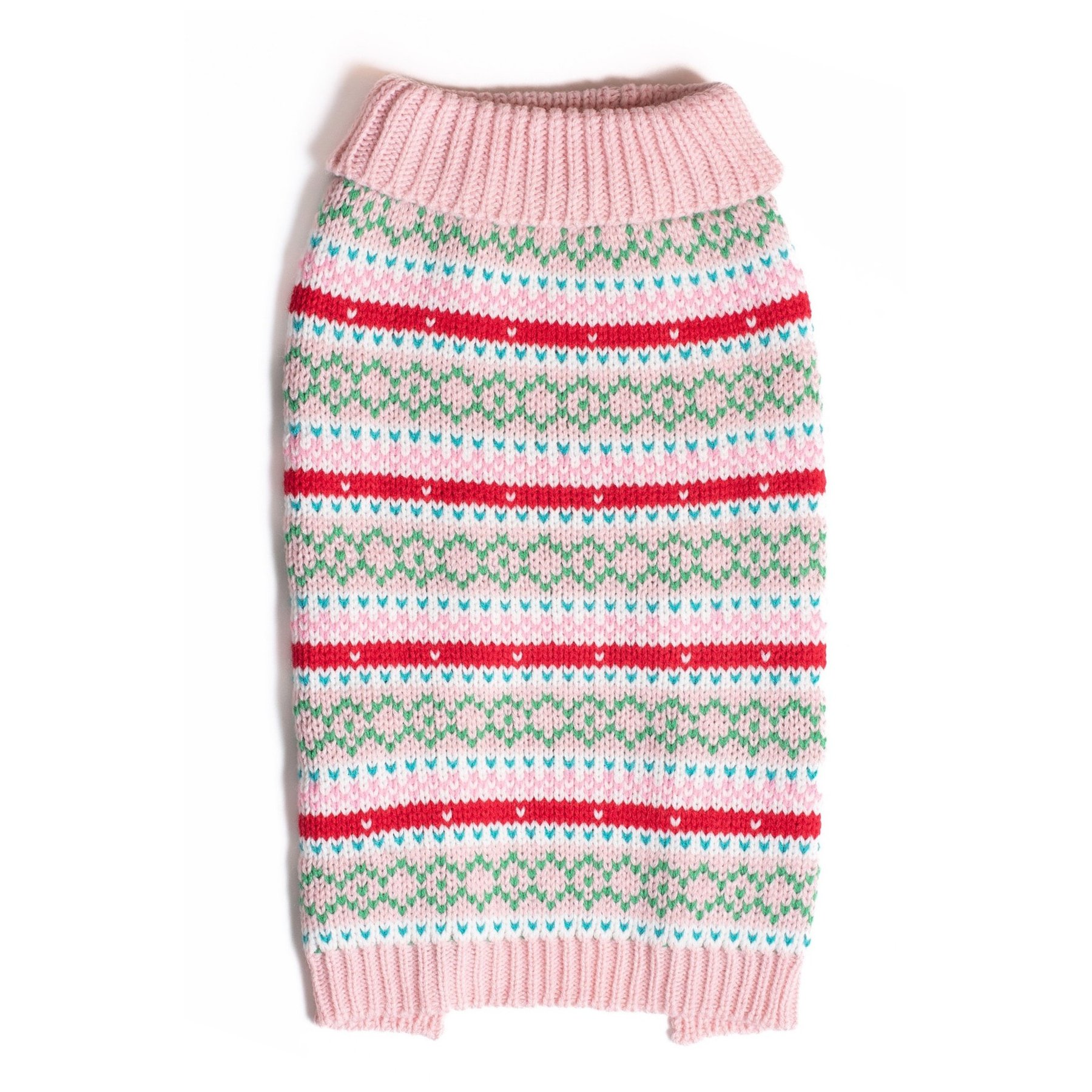 Up Country Fair Isle Dog Sweater, Pink, X-Large