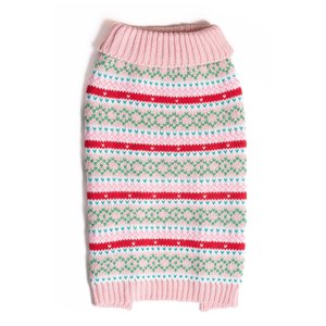 Up Country Fair Isle Dog Sweater, Pink, Small