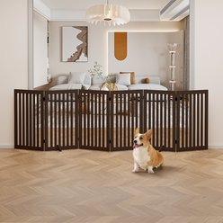 Unipaws Free Standing Dog Gate, Espresso, 36-in, 6-panel