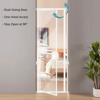 Show full view: Unipaws 79-in Extra Tall Clear Panel Cat Gate, White slide 4 of 7