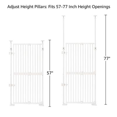 Show full view: Unipaws Adjustable 21 to 34-in Width & 57 to 77-in Height Cat Gate for Small Openings, White slide 4 of 7