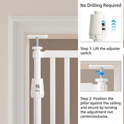 Show full view: Unipaws Adjustable 21 to 34-in Width & 57 to 77-in Height Cat Gate for Small Openings, White slide 5 of 7