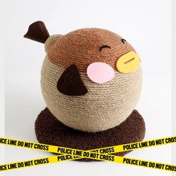 Fairela Pufferfish Scratcher Ball for Cats, Brown, 8.7 x 8.7 x 8.3-in slide 2 of 7