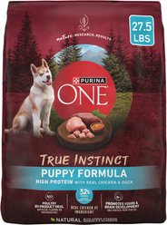 Purina ONE True Instinct Puppy Real Chicken & Duck High Protein Dry Dog Food, 27.5-lb bag