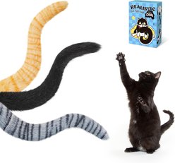 Potaroma Lifelike Tail Simulation Crinkle Exercise Catnip Cat Toy, Pack of 3