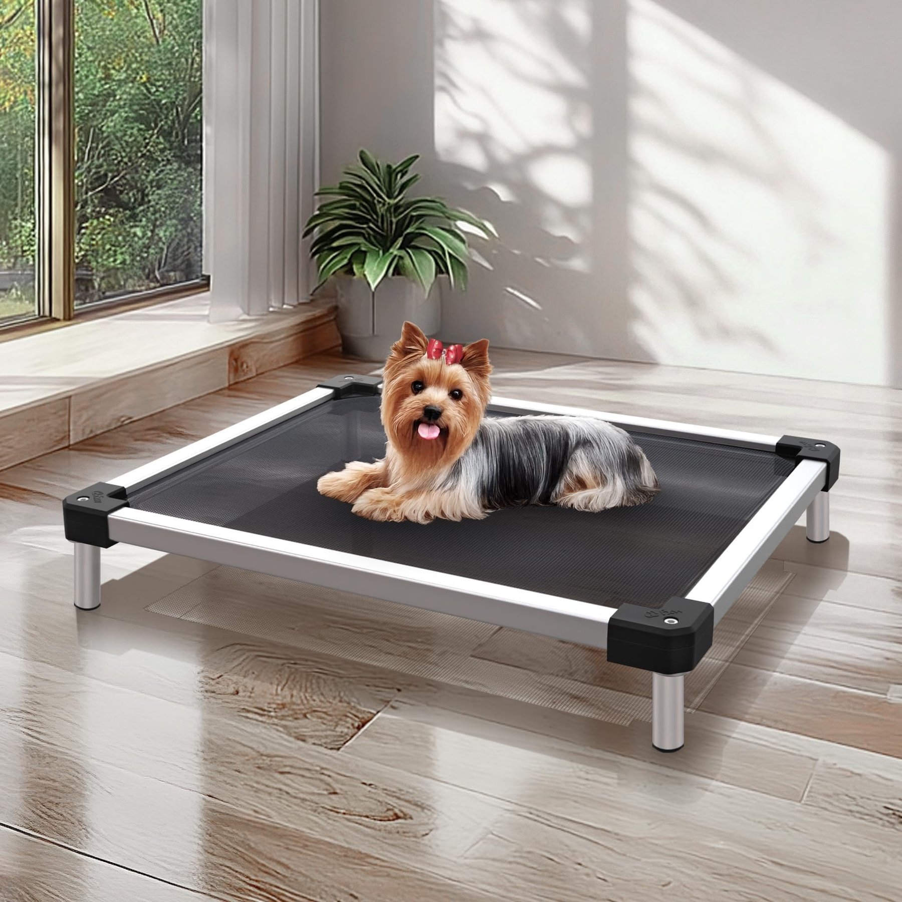 FXW TitanNest Cooling Chew-Proof Elevated Dog Bed, Black, X-Small: 23-in