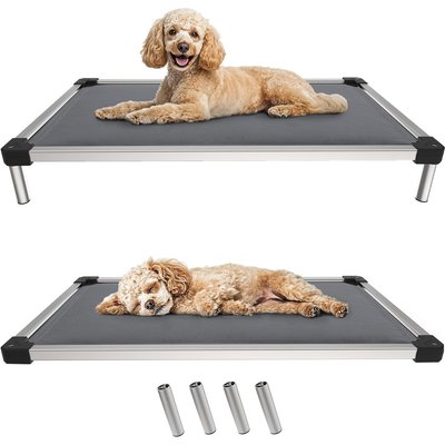 FXW FXW TitanNest Padded Chew-Proof Elevated Dog Bed, Grey, Medium: 35-in