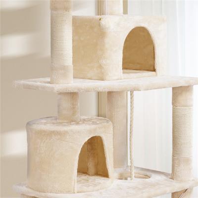 Show full view: Yaheetech 63-in Multi-Level Cat Tree, Beige slide 5 of 6