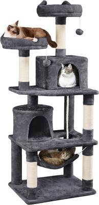 Show full view: Yaheetech 63-in Multi-Level Cat Tree, Dark Gray slide 2 of 6